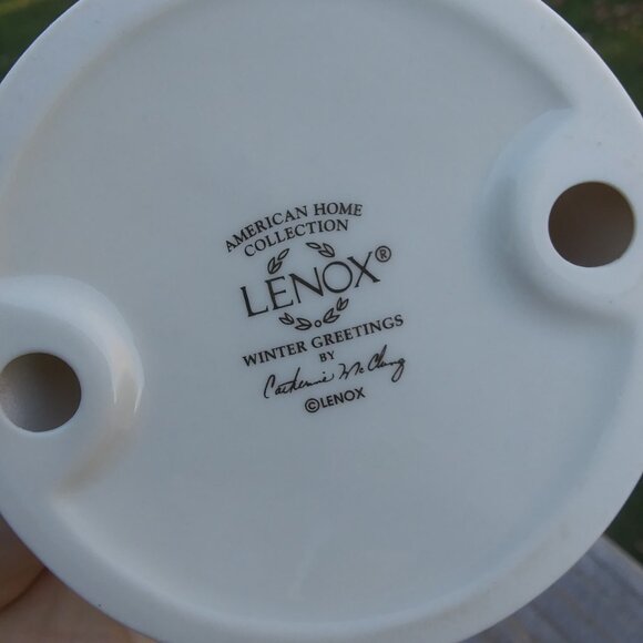 Lenox Winter Greetings Cardinal theme pierced taper candle holder - Picture 13 of 16